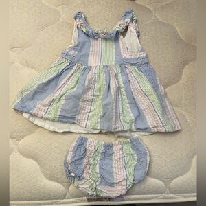 Janie and Jack Pastel Striped Dress and Diaper Cover
